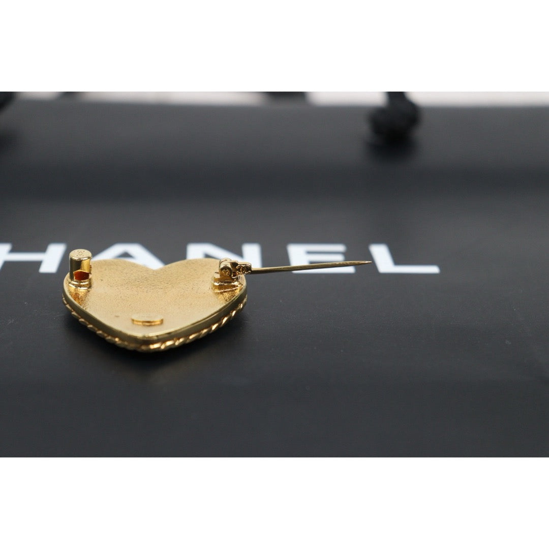 Very Good ( Rank A)｜ CHANEL Coco Mark 24P Denim Heart Brooch ｜V25052508