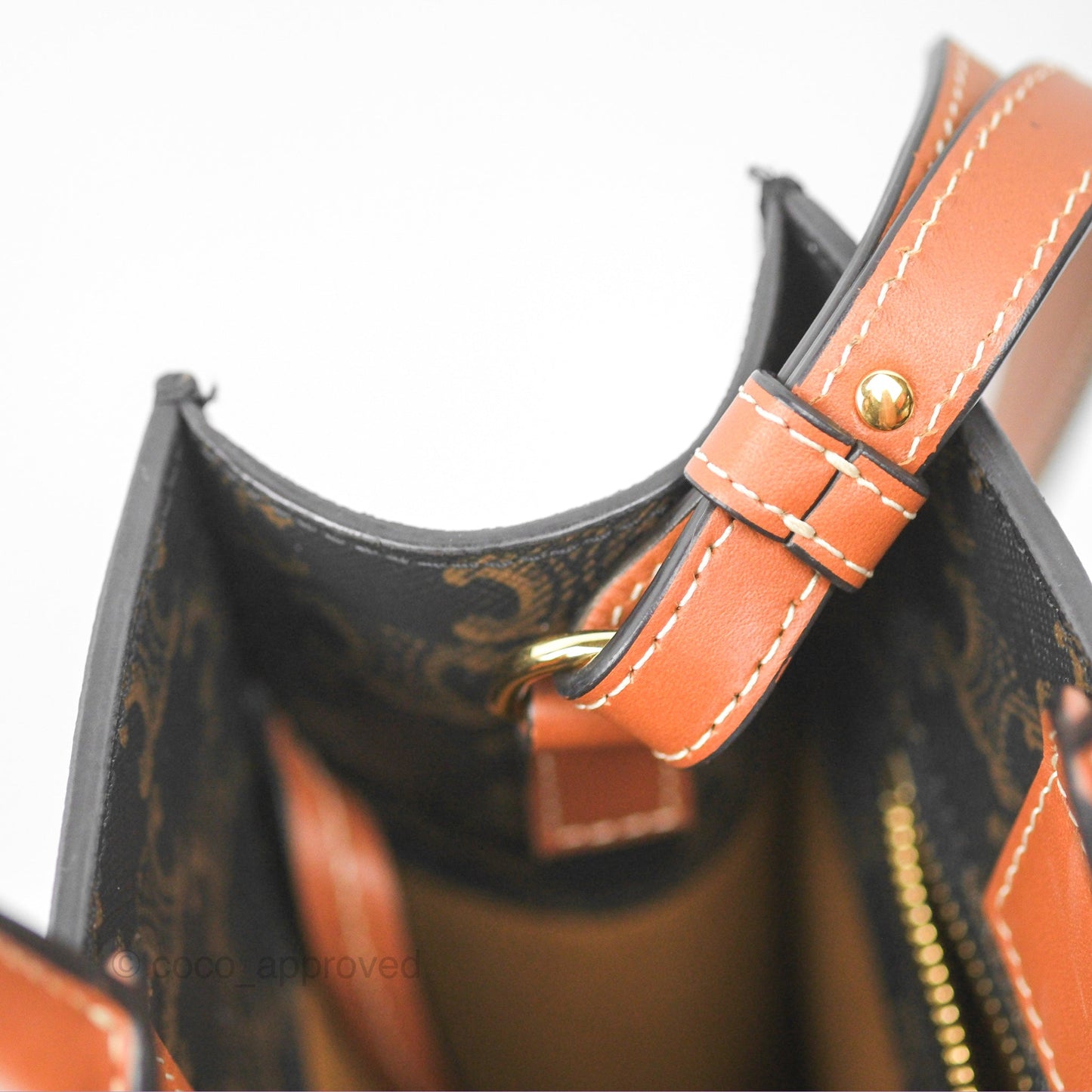 Celine Small Vertical Cabas Tote Triomphe Canvas Tan