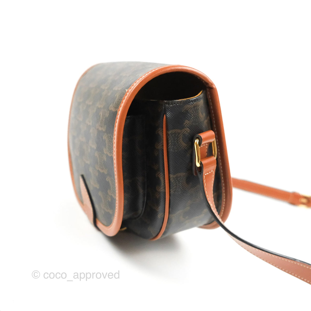 Celine Medium Folco Bag Triomphe Canvas Tan