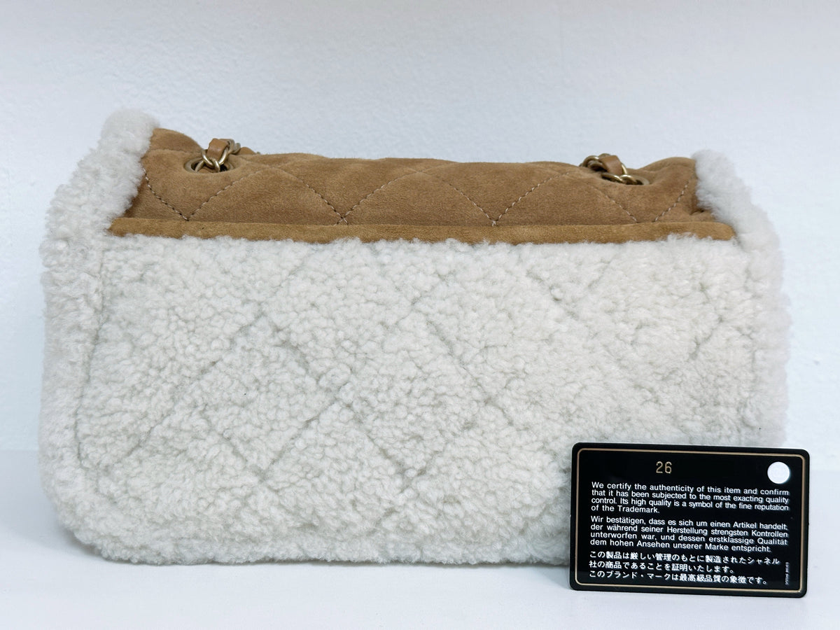 Chanel Medium Shearling Coco Neige Flap  holo card 264