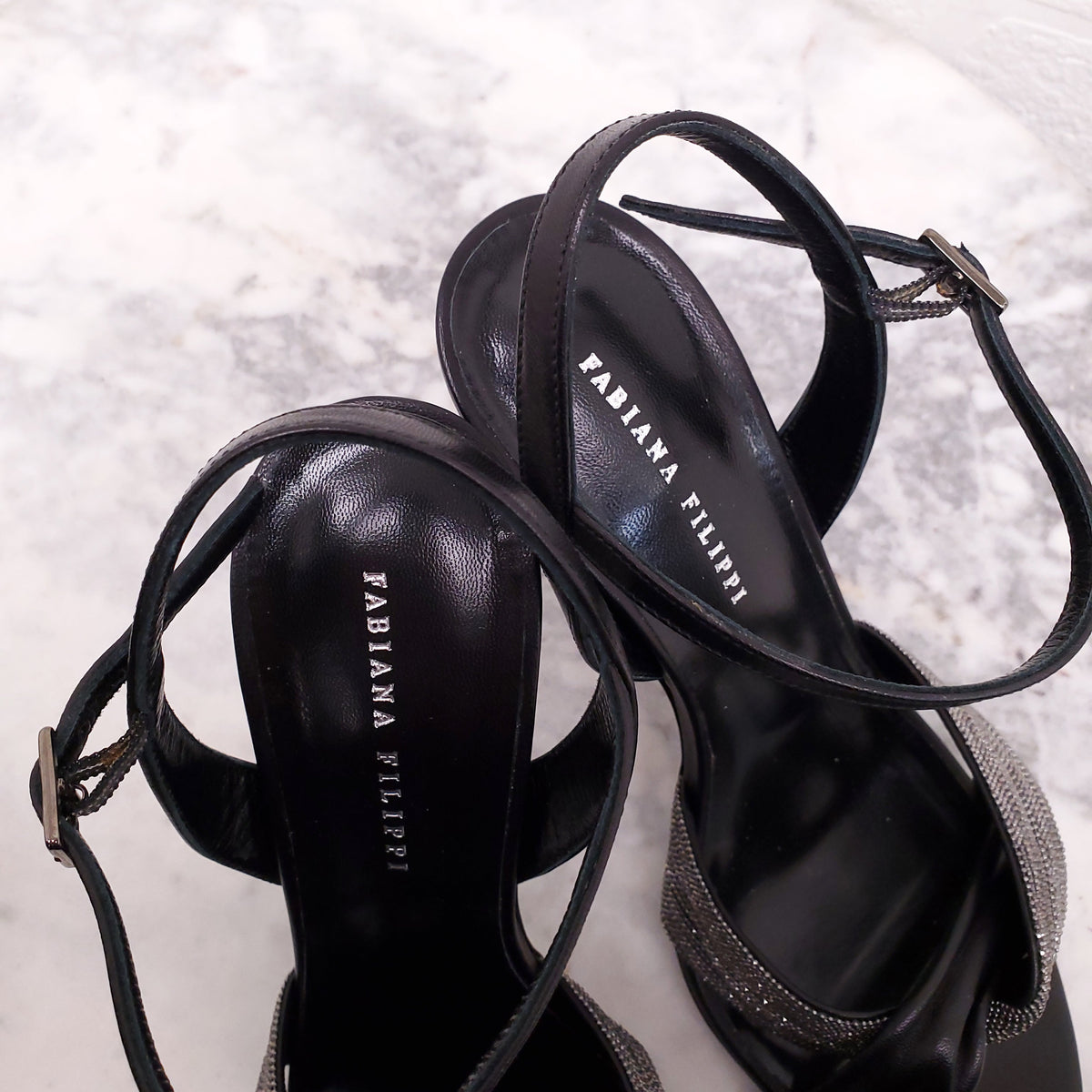 FABIANA FILIPPI 'LAVINIA' LEATHER HEELS - SIZE 38.5