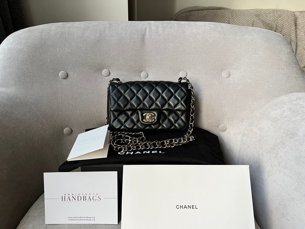 Chanel Mini Rectangular Classic Flap in Black Lambskin