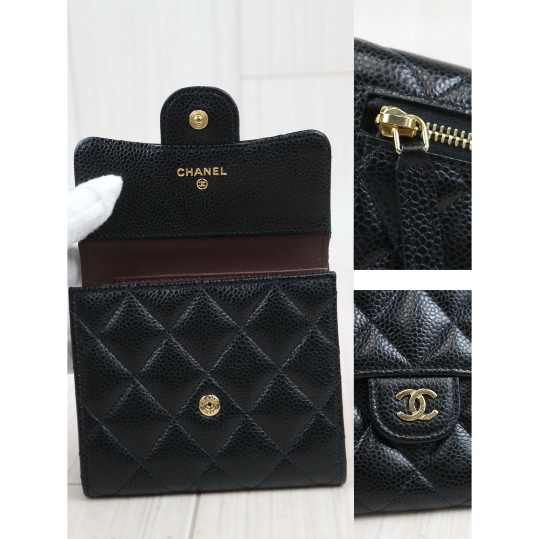 Rank A｜Chanel Caviar Skin Black Wallet｜S24071420