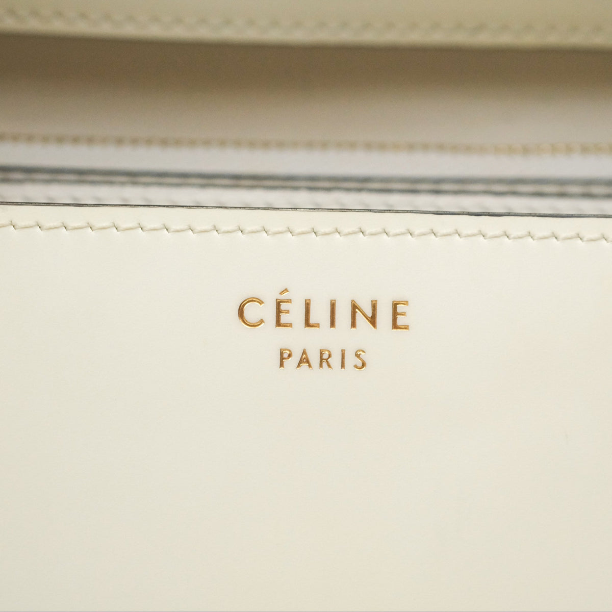 Celine Medium Classic Box Flap White Patent Gold Hardware