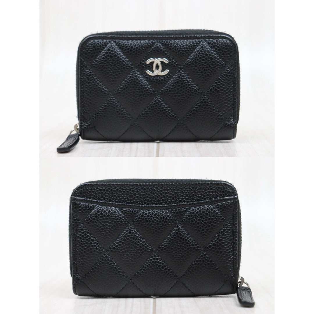 Very Good ( Rank A) ｜CHANEL Caviar Skin Calf Leather Coin Purse Black Made In 2020 Year｜25052911