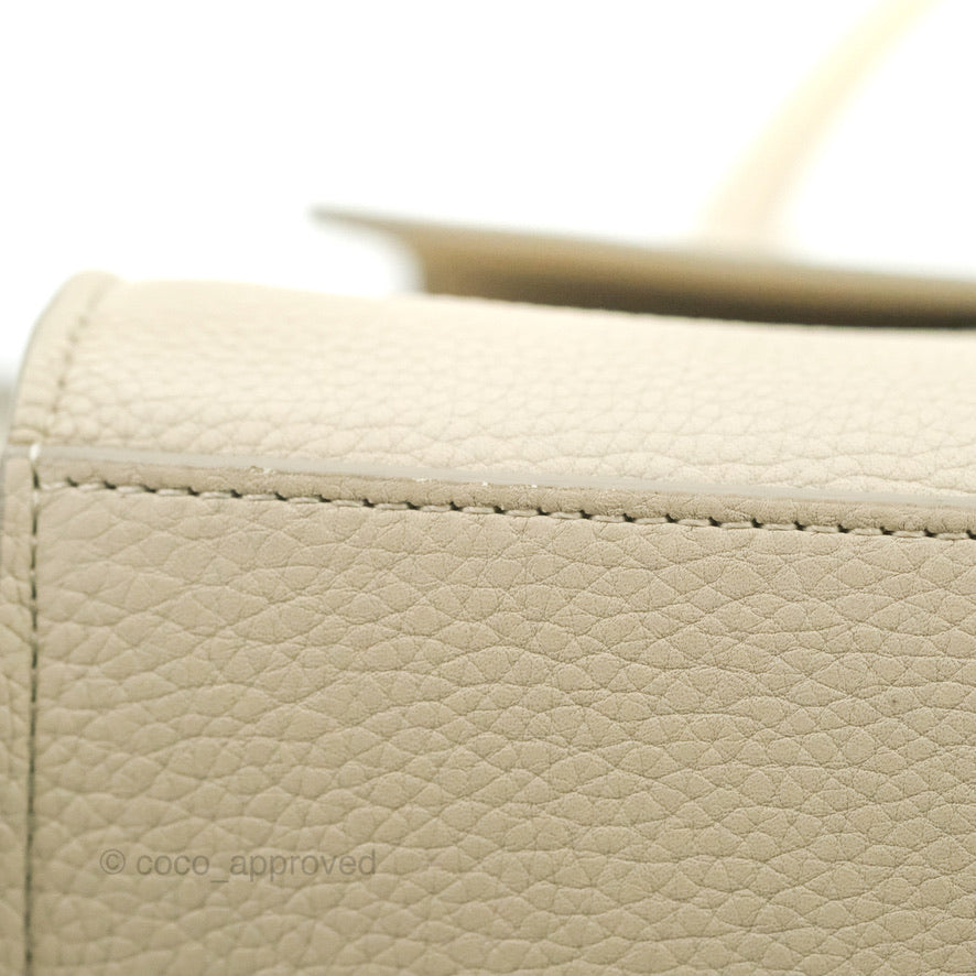 Celine Small Sleek Trapeze Beige Calfskin/Patent