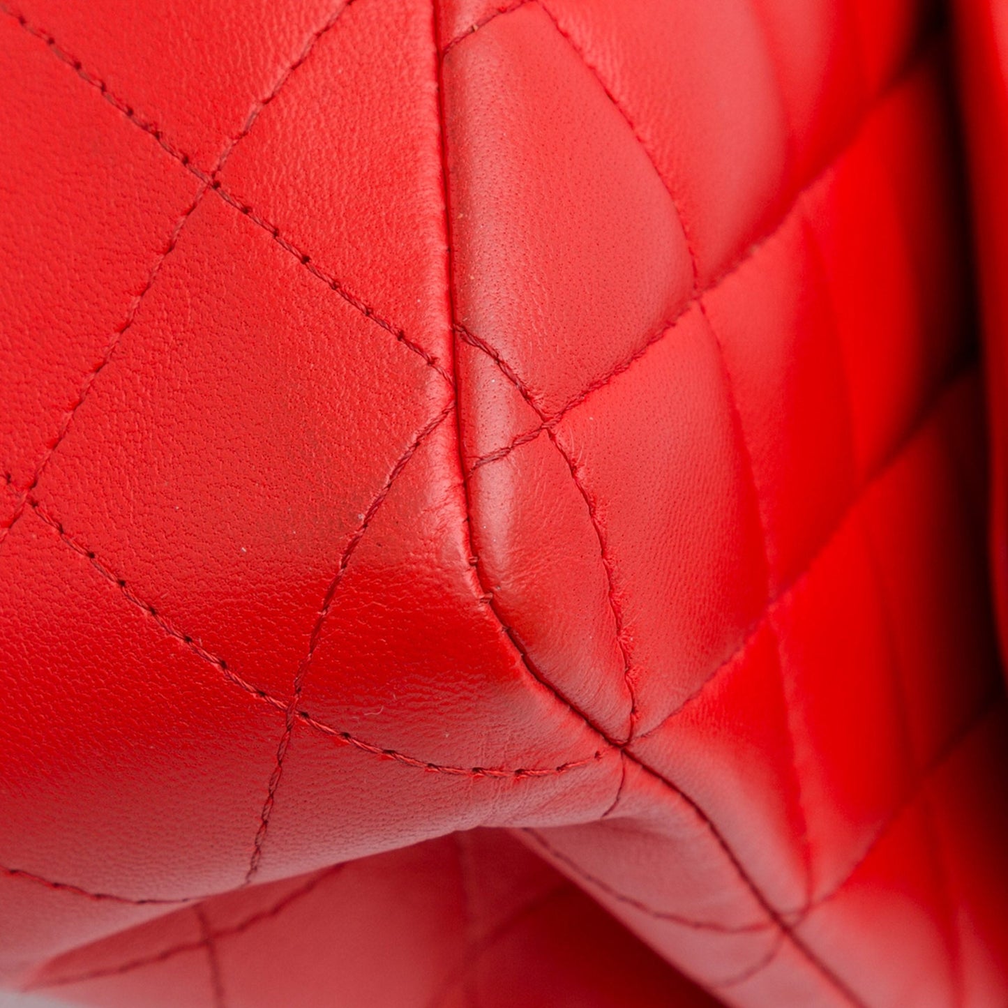 Red Chanel Medium Classic Lambskin Double Flap Shoulder Bag