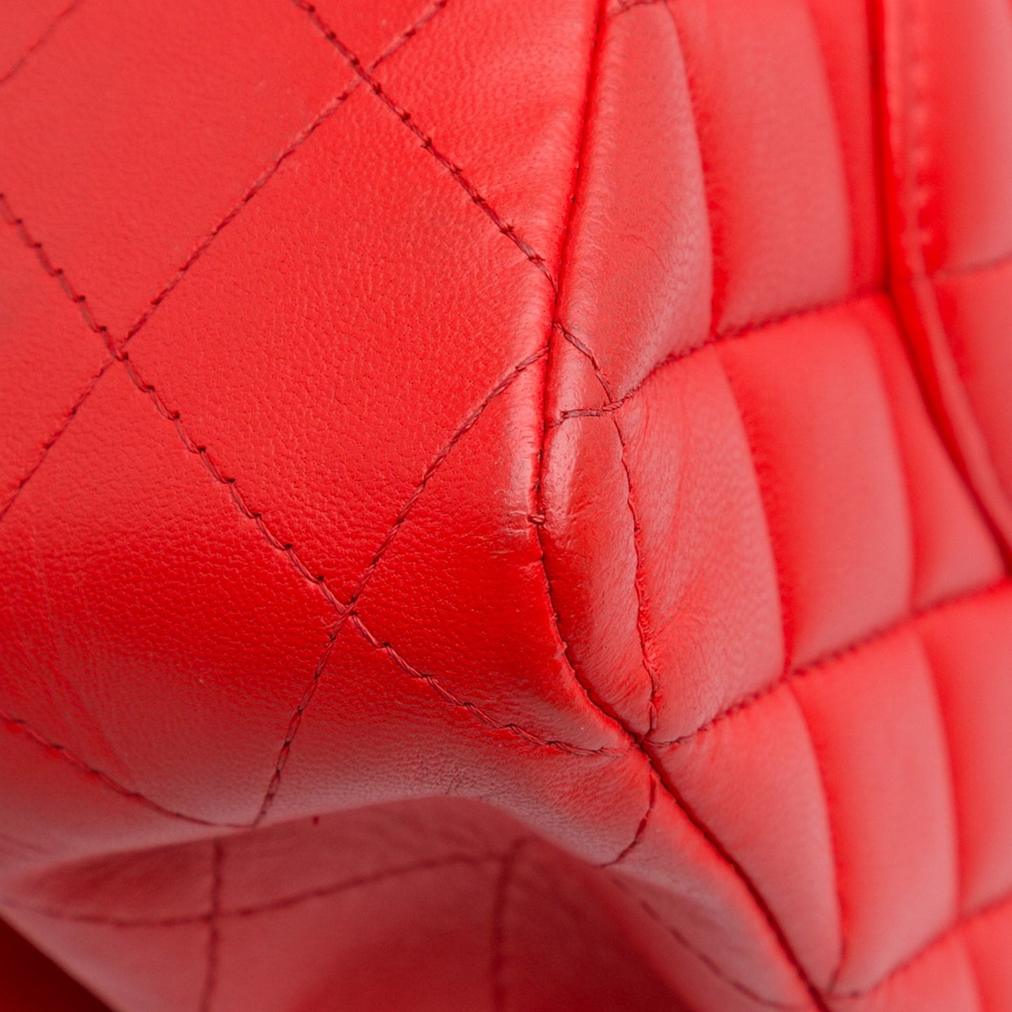 Red Chanel Medium Classic Lambskin Double Flap Shoulder Bag