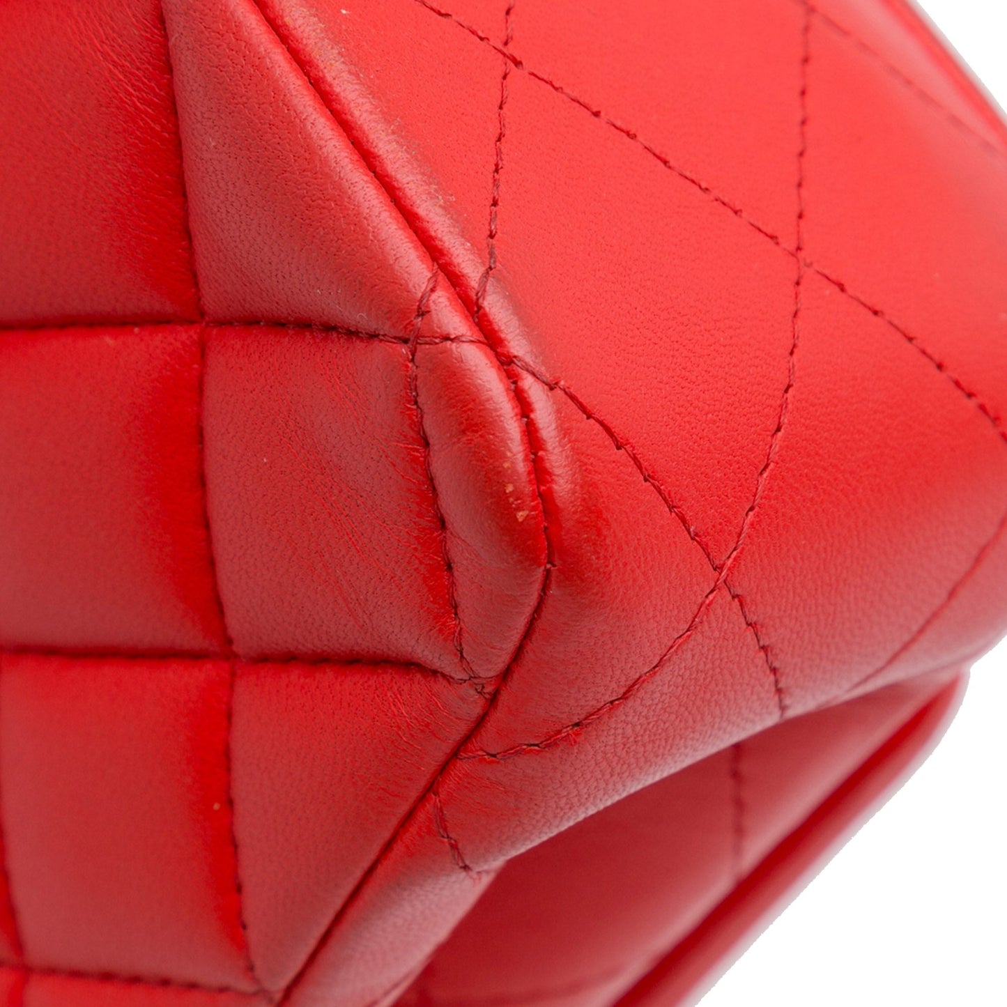 Red Chanel Medium Classic Lambskin Double Flap Shoulder Bag