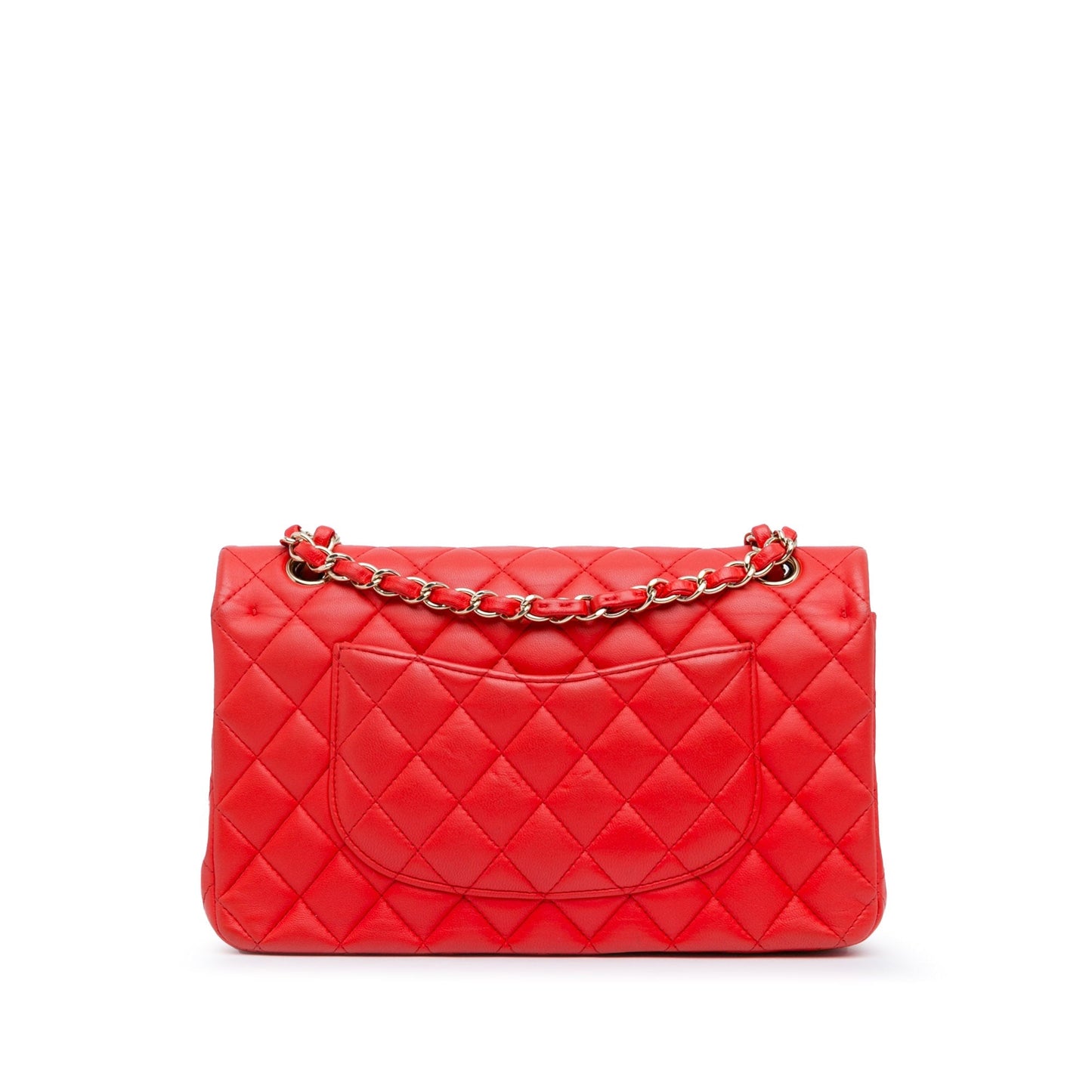 Red Chanel Medium Classic Lambskin Double Flap Shoulder Bag