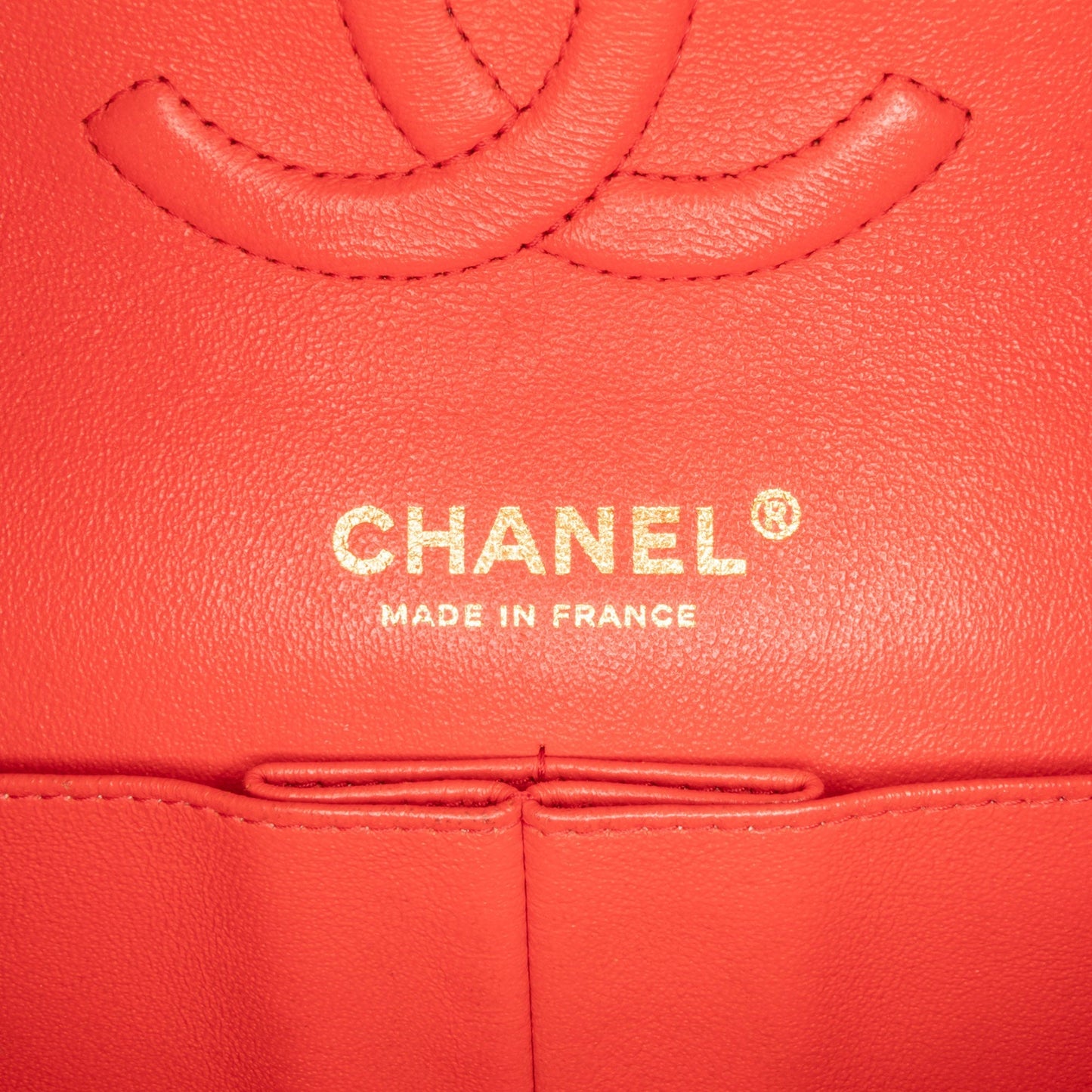 Red Chanel Medium Classic Lambskin Double Flap Shoulder Bag