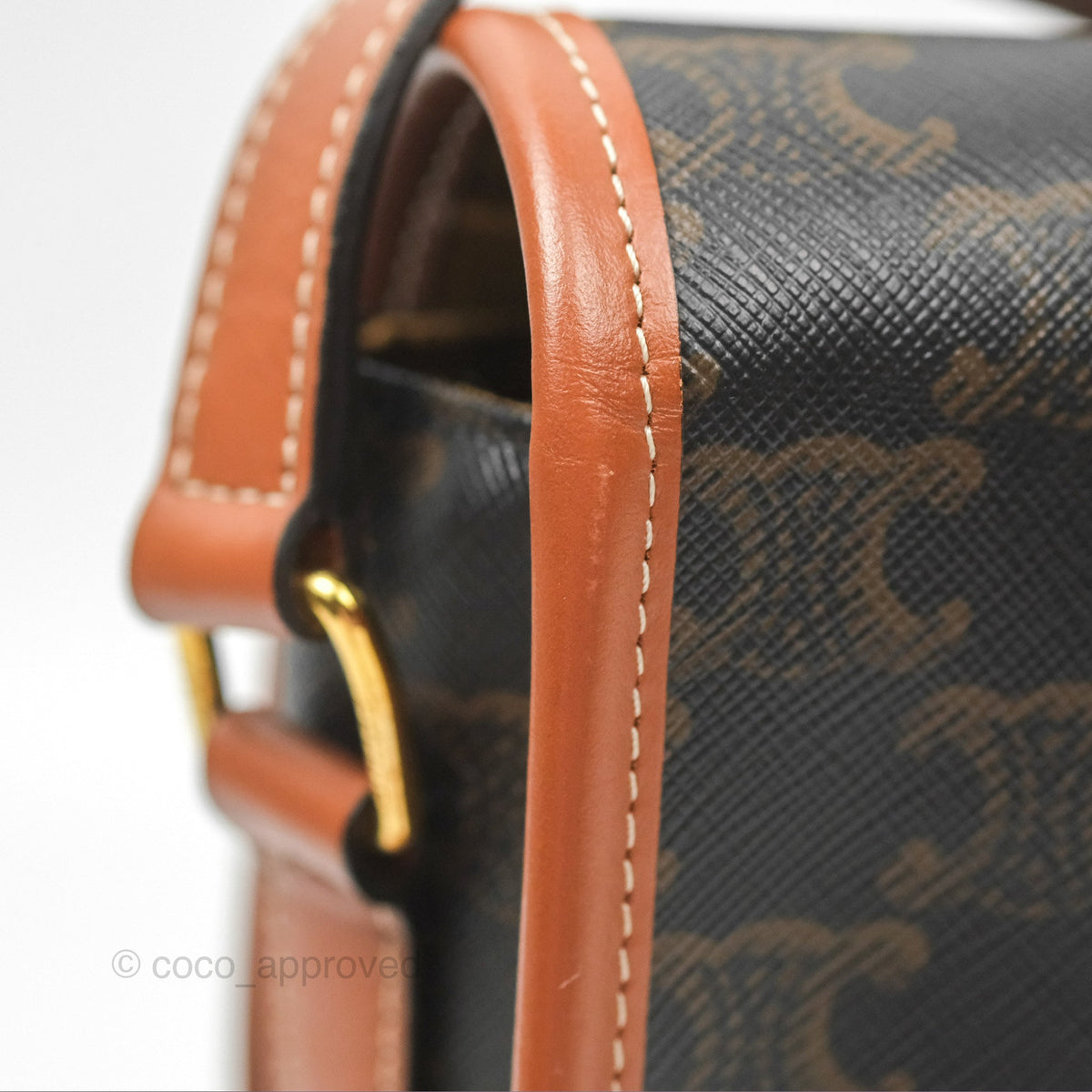 Celine Medium Folco Bag Triomphe Canvas Tan