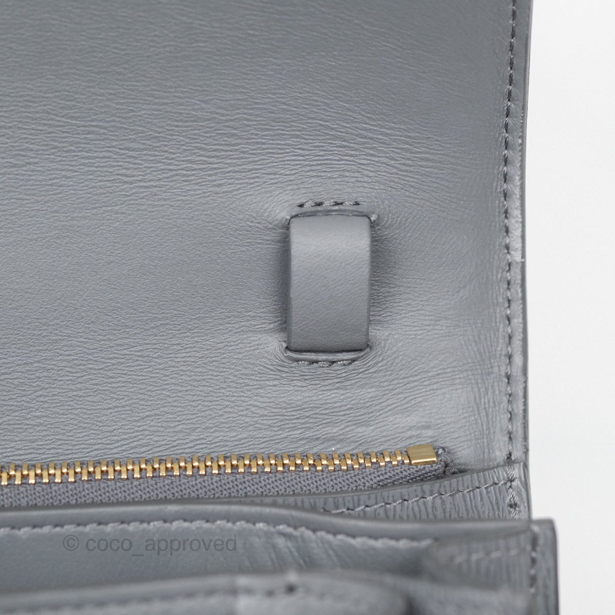 Celine Medium Classic Box Flap Grey Liege Calfskin