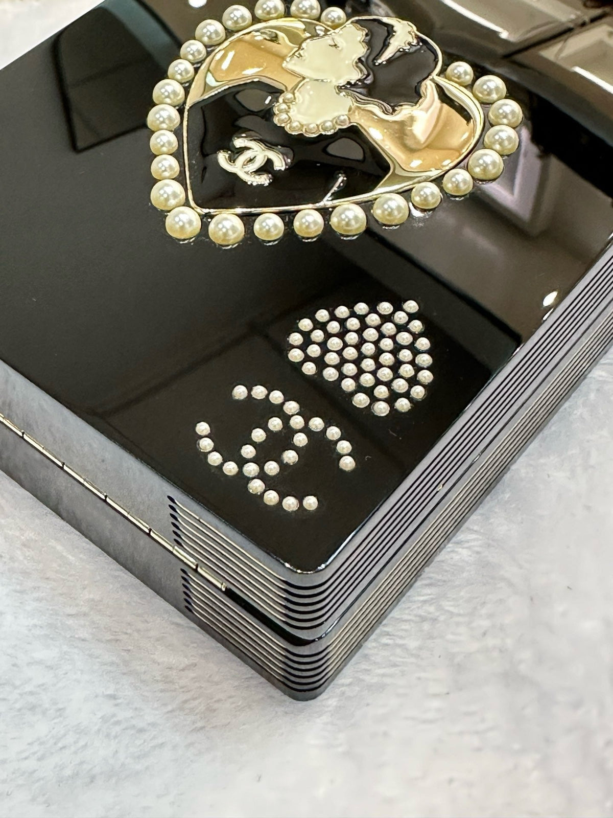 Chanel Plexiglass Pearl Playing Card Casino Minaudiere Clutch Black GHW