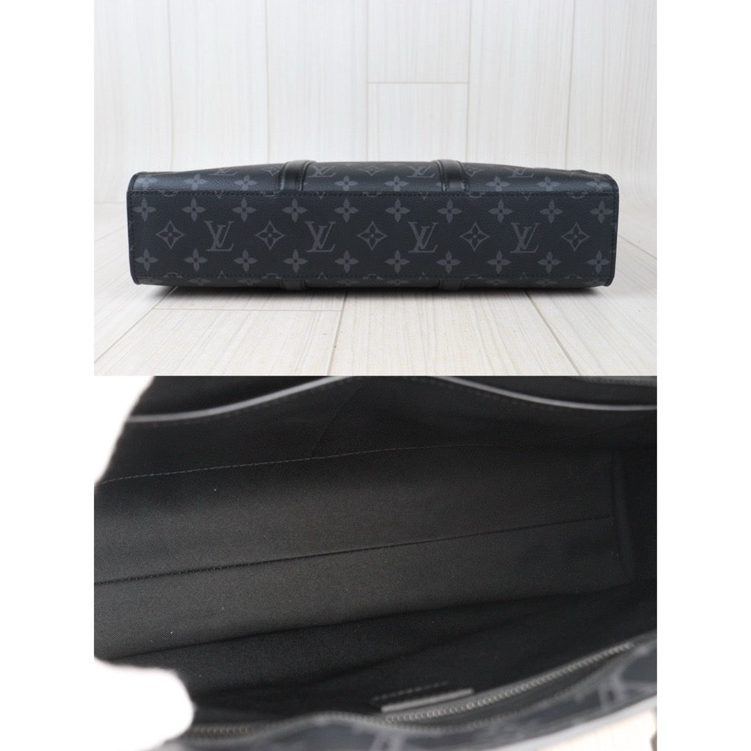 Rank AB｜ LV Monogram Eclipse Suckpura Horizontal Zip Business Bag Black｜Y24080204