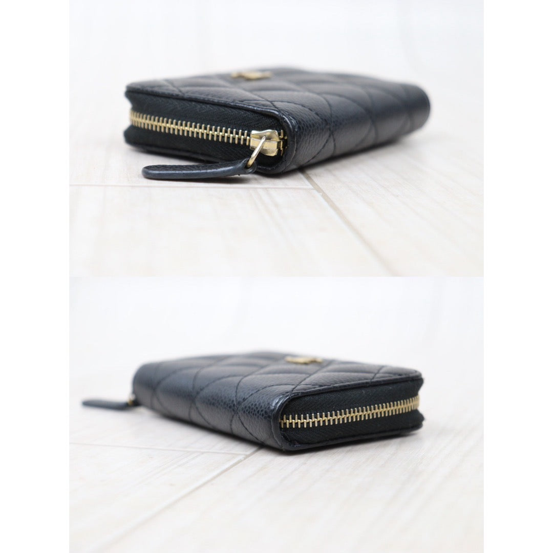 Rank A｜Chanel Caviar Skin Wallet Black Made in 2019 Year｜S24061731