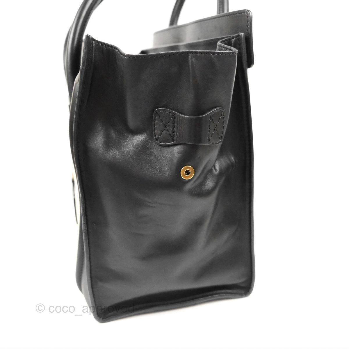 Celine Mini Luggage Bag Black/White Aged Calfskin