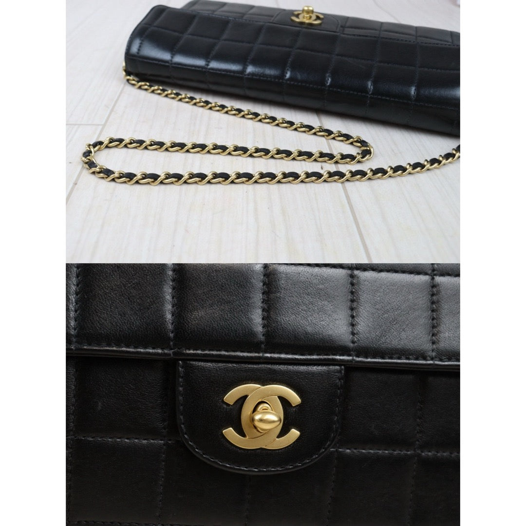 Good ( Rank AB)｜CHANEL Lambskin Baguette Black Chain Shoulder Bag  Made In 2000～2002Year｜25022016