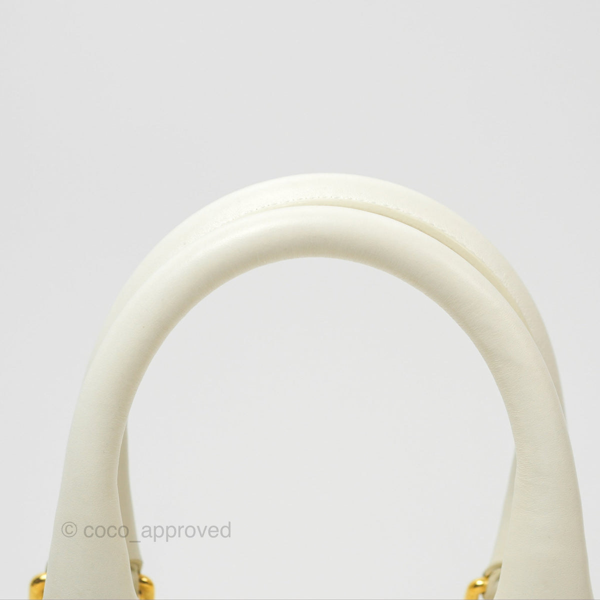 Celine Small Triomphe Canvas Boston Bag White Calfskin
