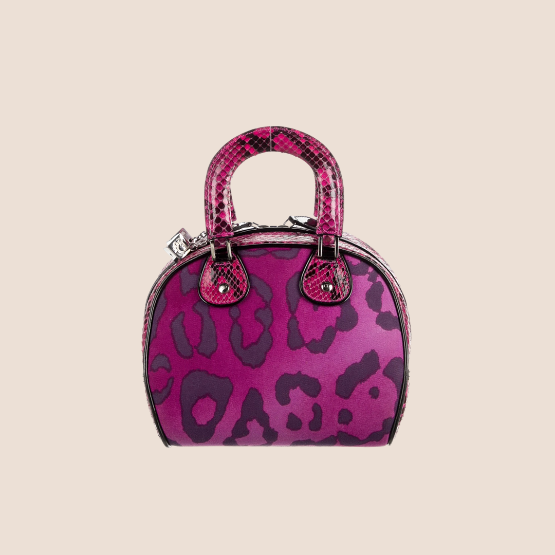 CHRISTAN DIOR 2004 PYTHON TRIMMED GAMBLER DICE BAG