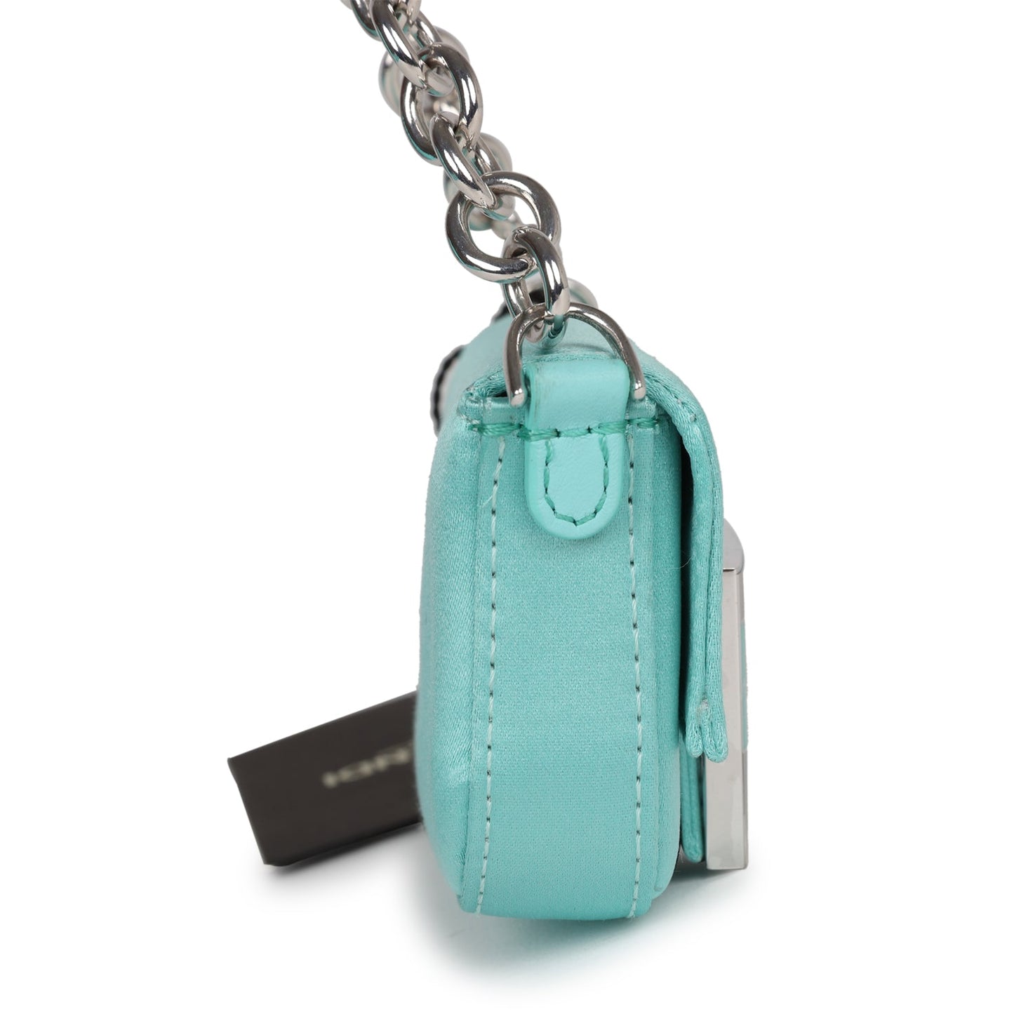 Fendi x Tiffany Nano Baguette Bag Light Blue Silk Sterling Silver Hardware