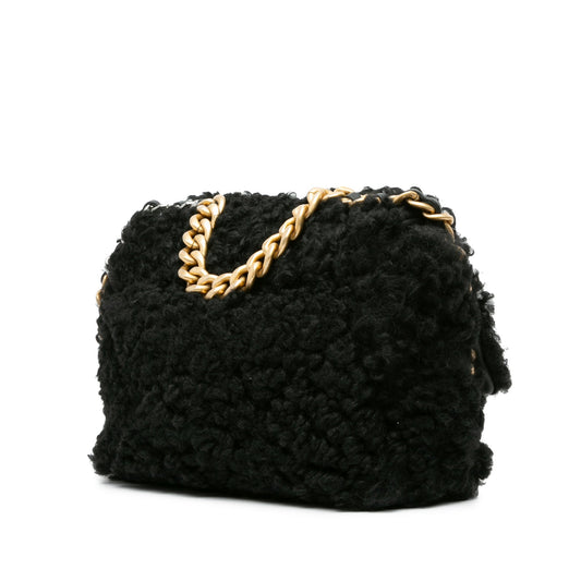 Black Chanel Medium Shearling 19 Flap Satchel