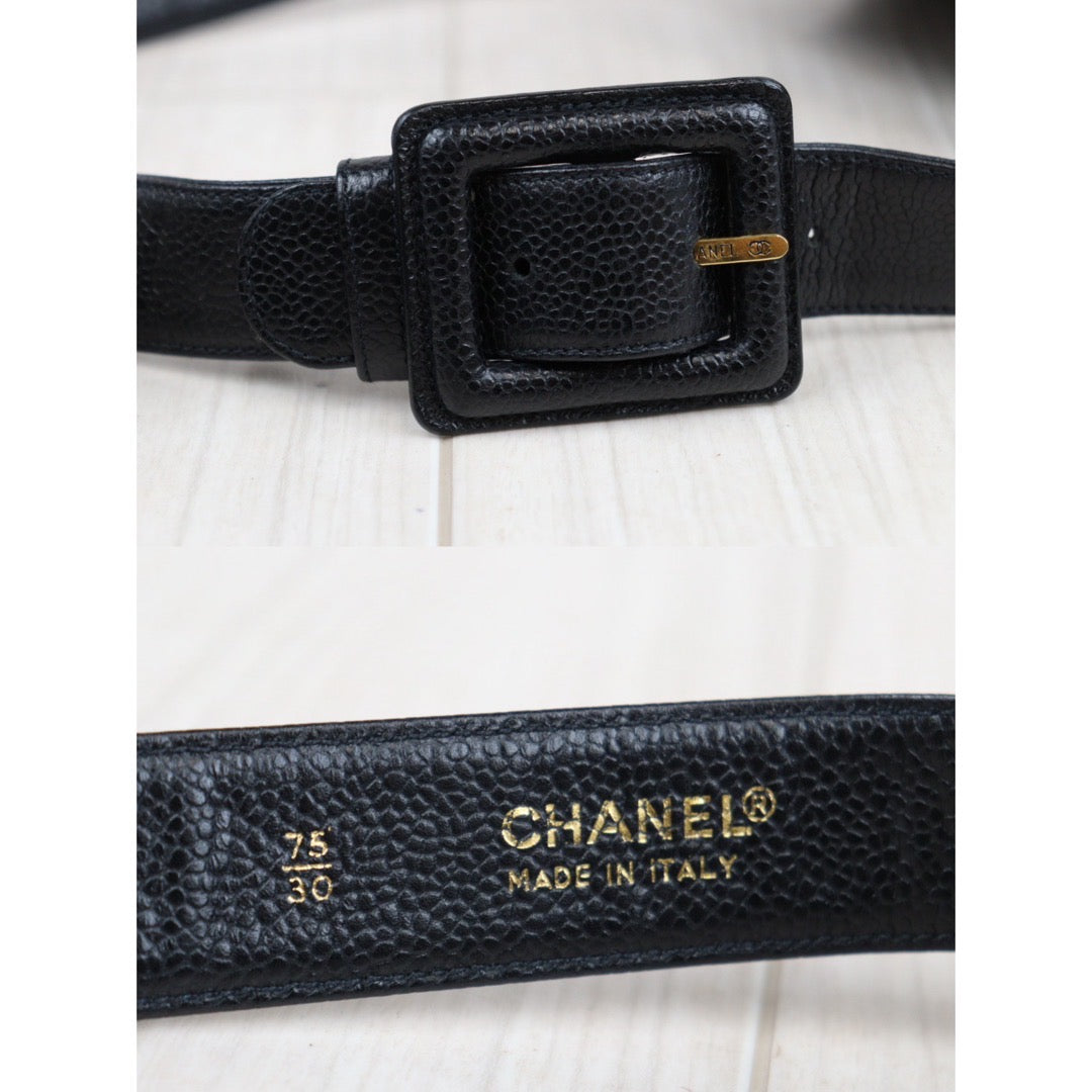 Rank A ｜ CHANEL  Caviar Skin Leather Calf Leather  Waist Bag Made In 1991～1994Year｜24010829