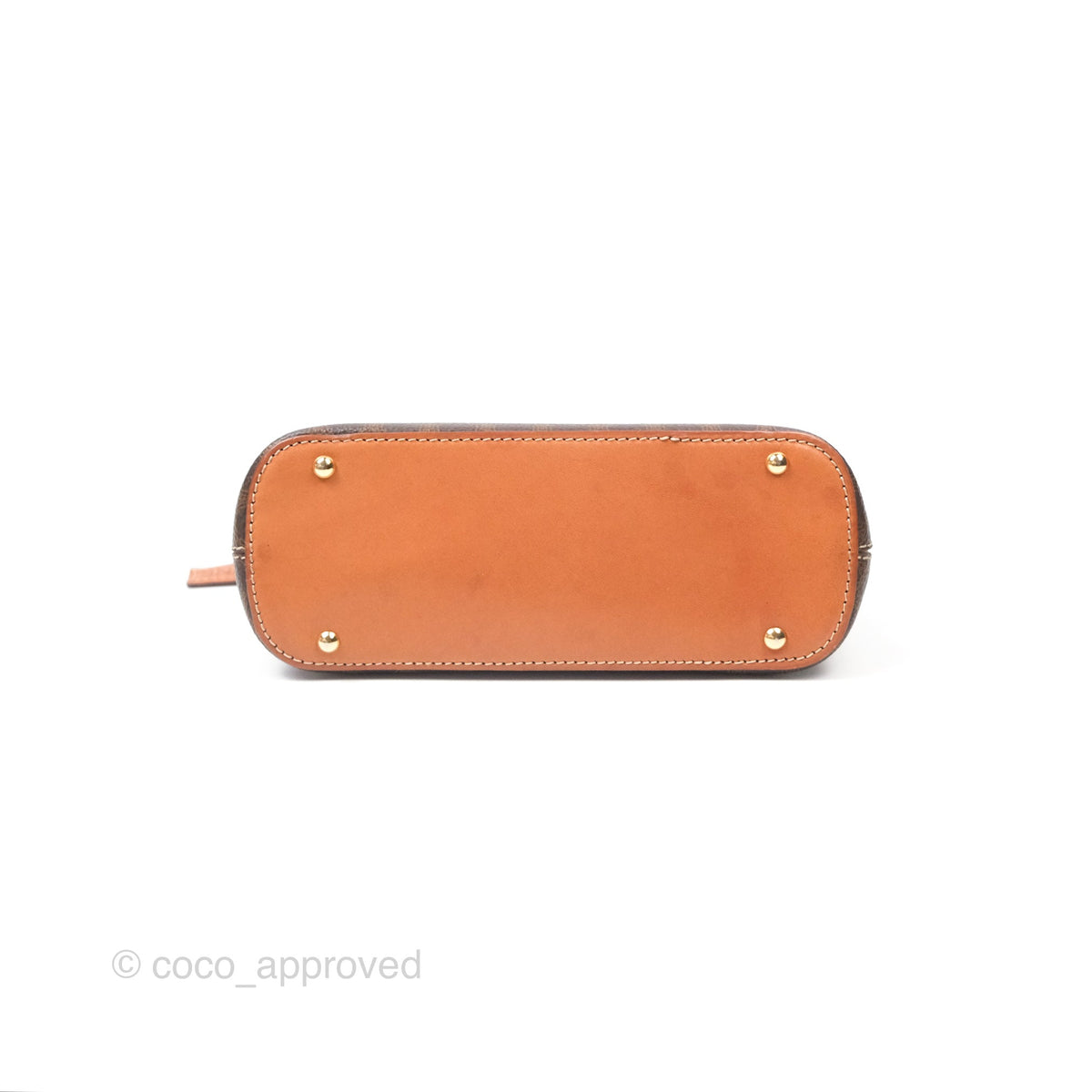 Celine Vintage Macadam Top Handle Bag Tan Brown