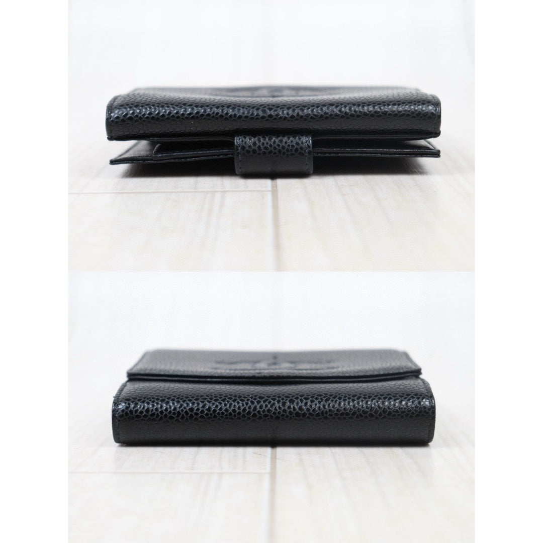 Very Good ( Rank A)｜CHANEL Caviar Skin Black  Wallet Made In 2003-2004 Year｜V24111410