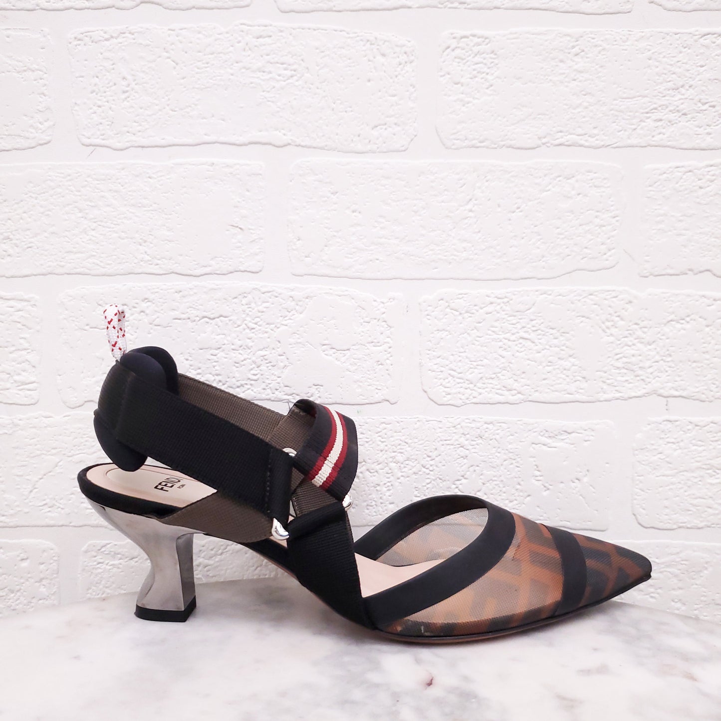FENDI LOGO HEELS - SIZE 37