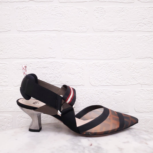 FENDI LOGO HEELS - SIZE 37