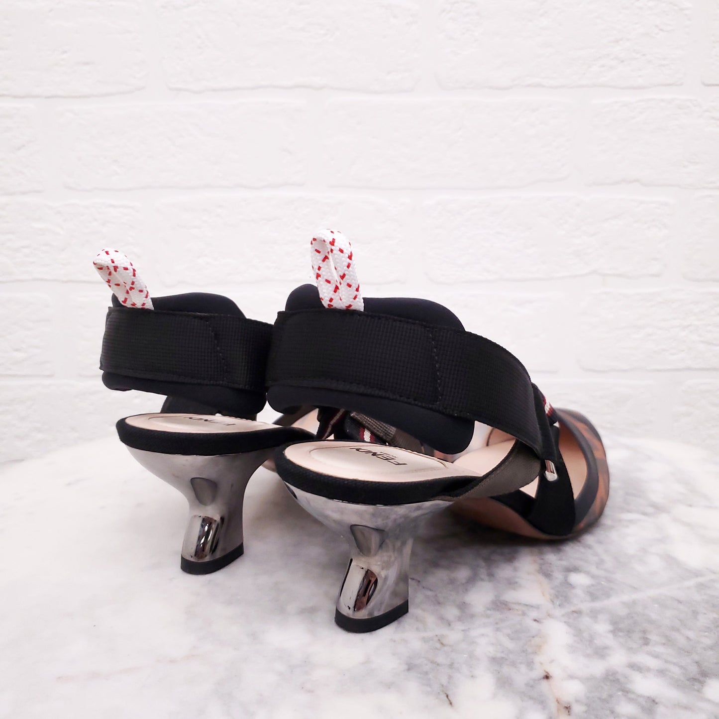 FENDI LOGO HEELS - SIZE 37