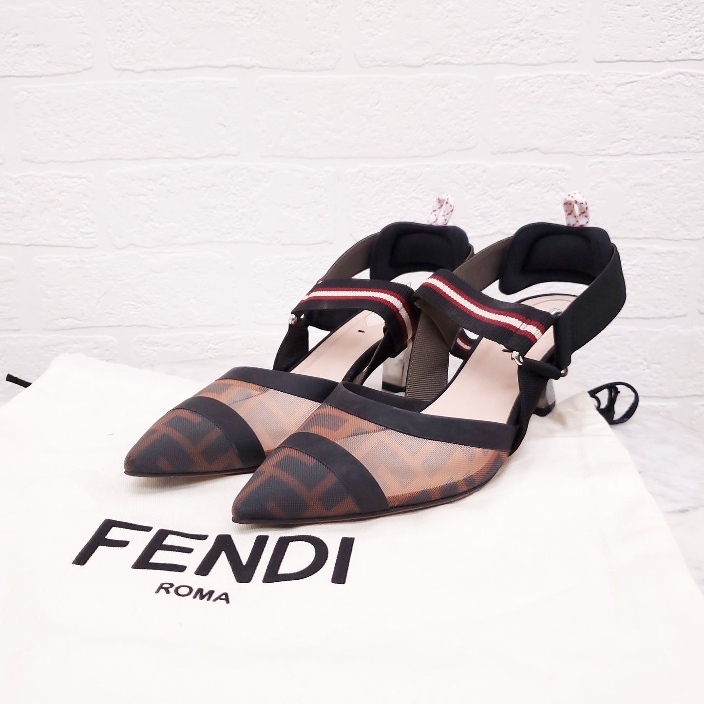 FENDI LOGO HEELS - SIZE 37