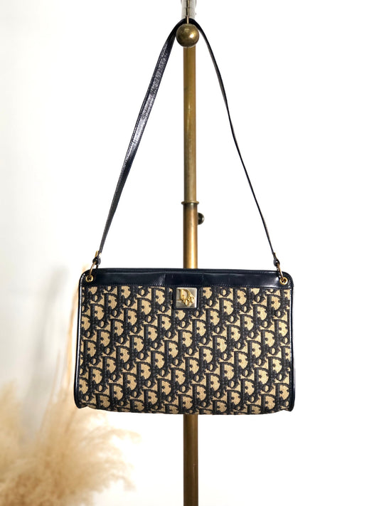 Christian Dior Trotter Shoulder bag Navy Vintage 57rizh