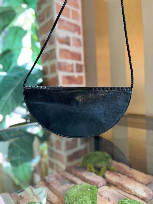 FENDI Black Patent Leather Logo Flap Crossbody Bag