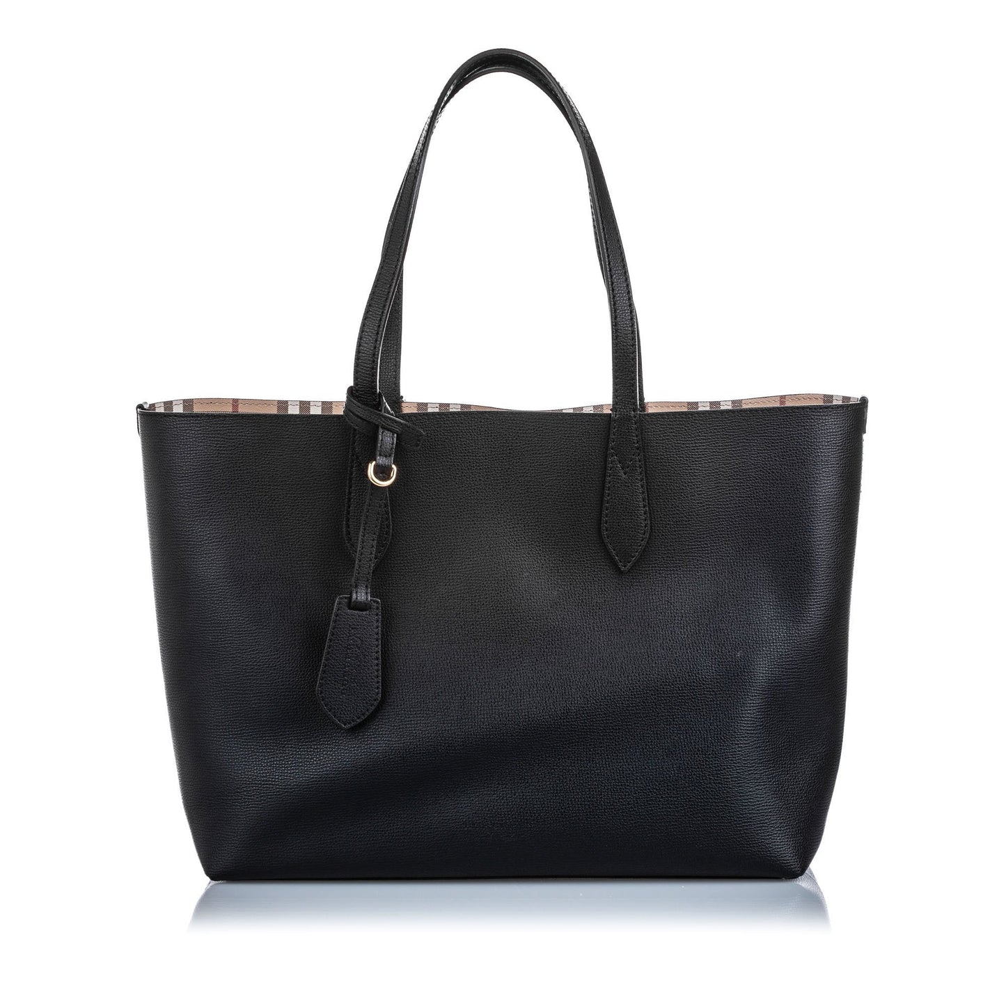 Burberry Black Medium Haymarket Reversible Tote UNITED KINGDOM