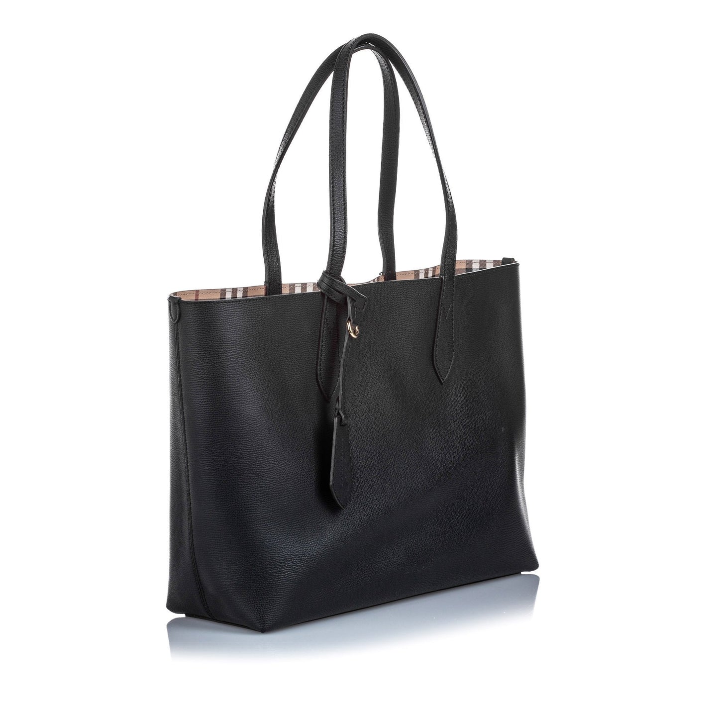 Burberry Black Medium Haymarket Reversible Tote UNITED KINGDOM