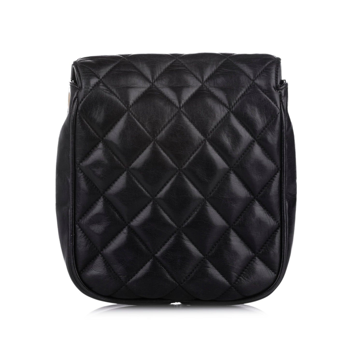 Chanel CC Matelasse Lambskin Leather Crossbody Bag Black