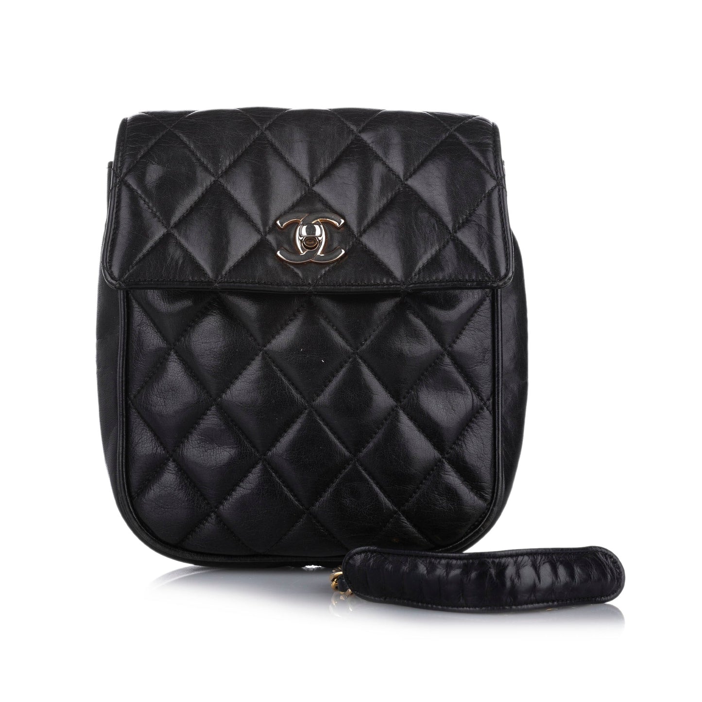 Chanel CC Matelasse Lambskin Leather Crossbody Bag Black