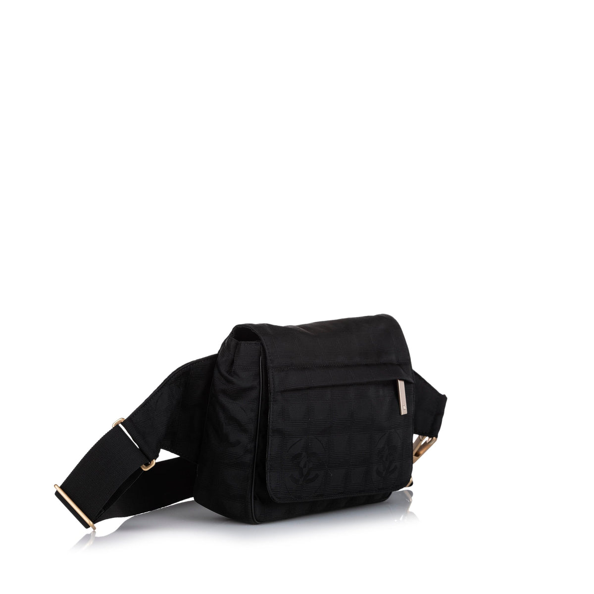 Chanel New Travel Line Canvas Belt Bag Black