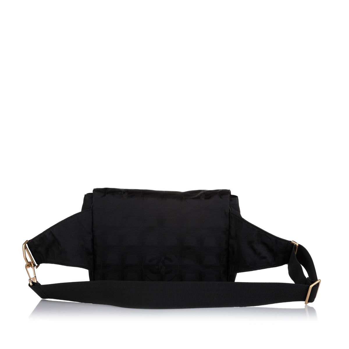 Chanel New Travel Line Canvas Belt Bag Black