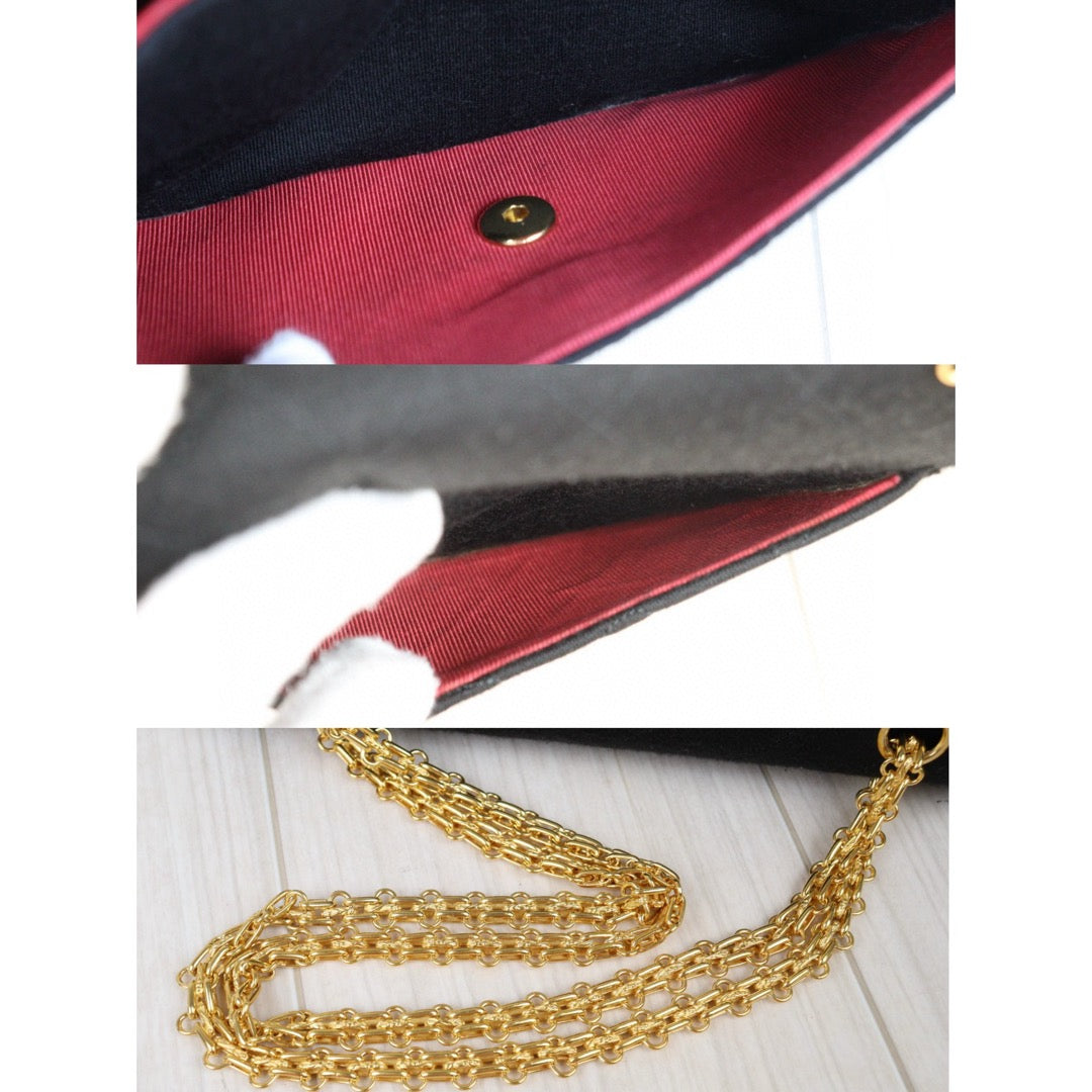 Rank A ｜ CHANEL Canvas Double Flap 25 Shoulder Bag Black Made In 1986-1988Year｜ 24072303