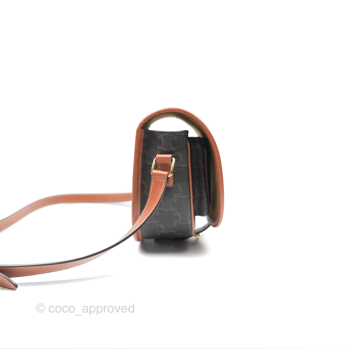 Celine Medium Folco Bag Triomphe Canvas Tan