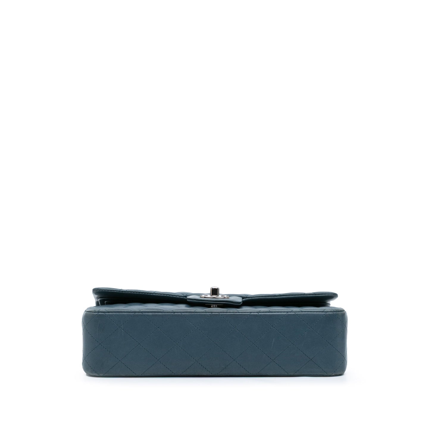 Blue Chanel Medium Classic Lambskin Double Flap Shoulder Bag