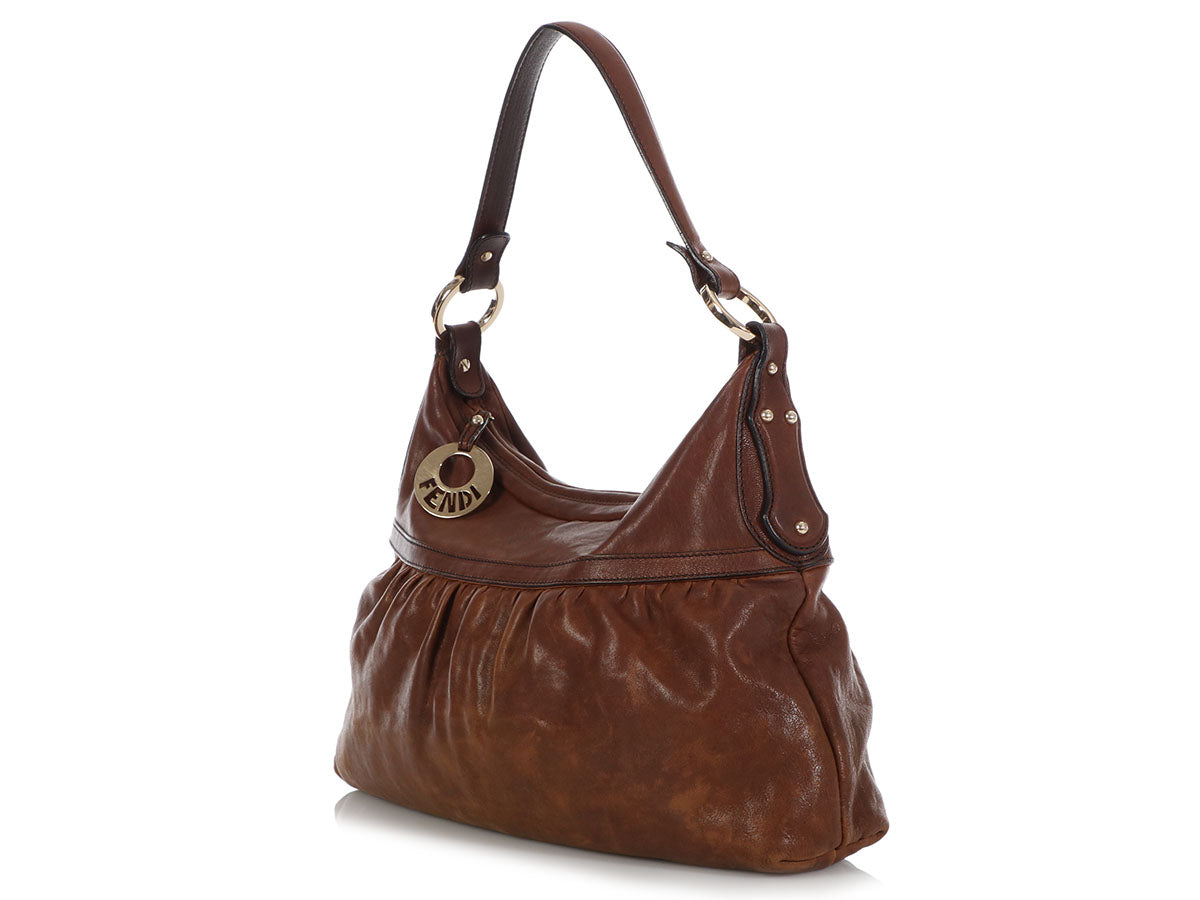 Fendi Brown Leather Chef Bag