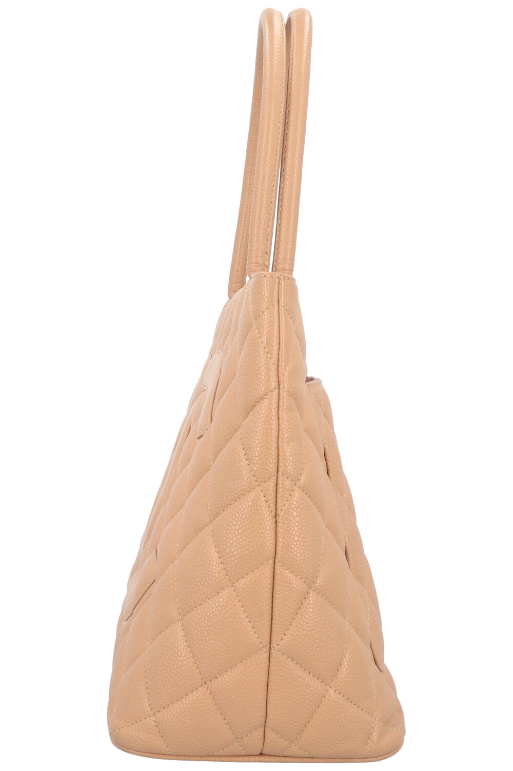 CHANEL Small Medaillion Tote Caviar Beige