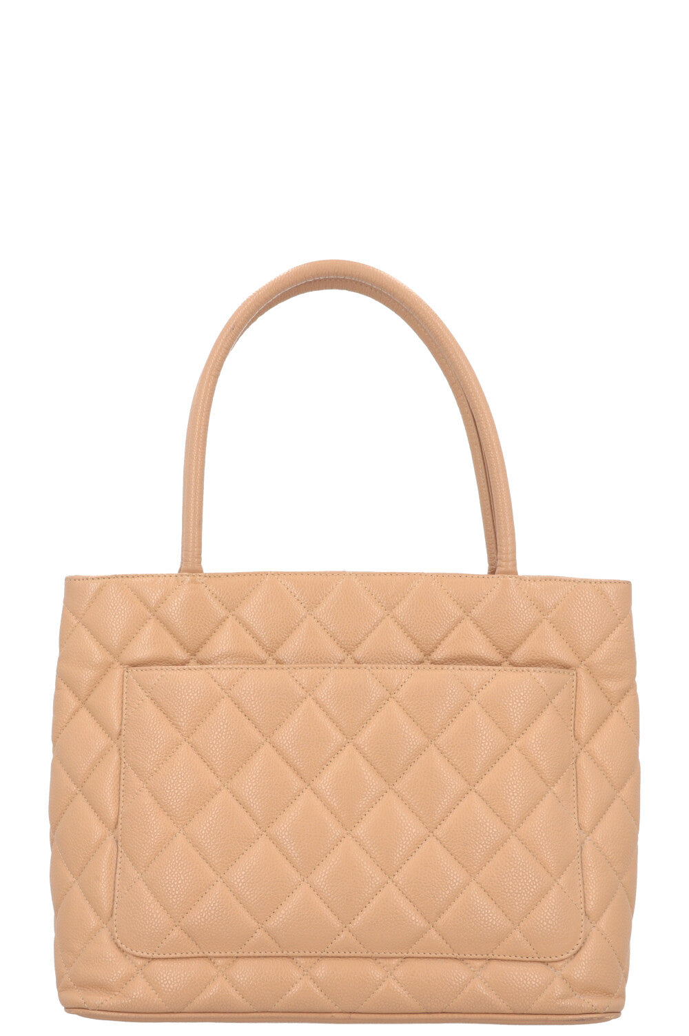 CHANEL Small Medaillion Tote Caviar Beige