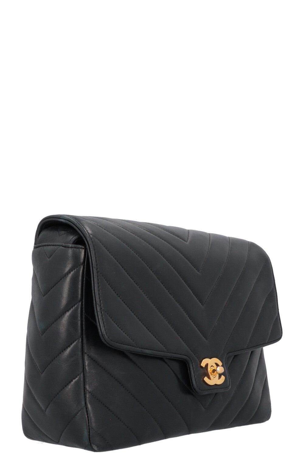 CHANEL Vintage CC Crossbody Bag Leather Black