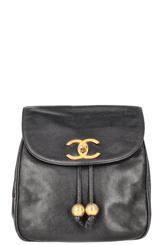 CHANEL CC Backpack Caviar Black