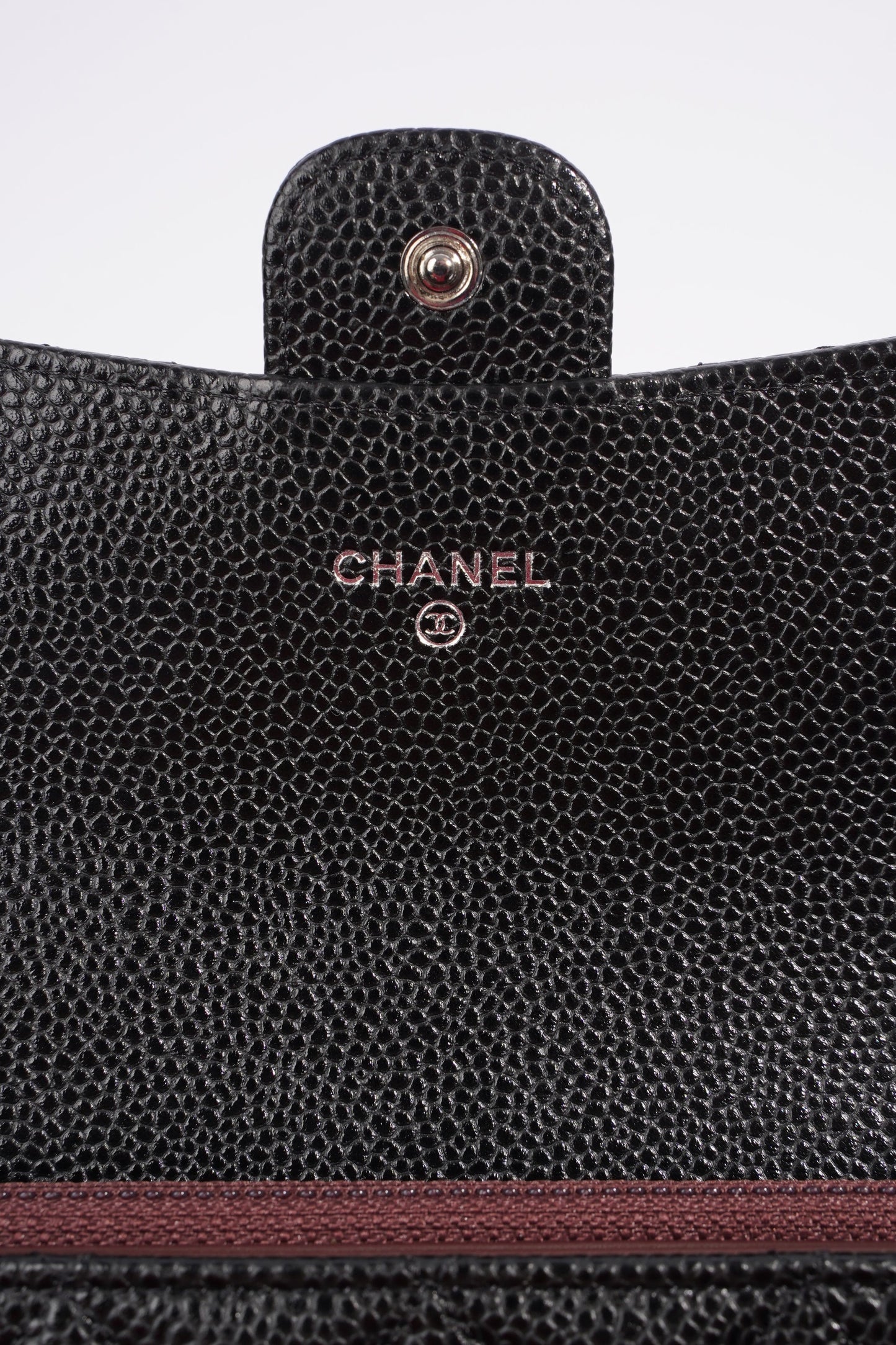 Chanel Classic Flap Wallet Black Caviar Leather Long